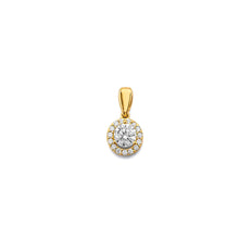 Load image into Gallery viewer, 14K Yellow Gold CZ Round April Birth Stone Pendant