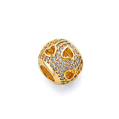 14K Two Tone CZ Oval Cut Out Slider