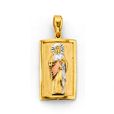 14K Tri Color Gold St. Jude Thaddeus Pendant