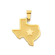 Load image into Gallery viewer, 14K Yellow Gold Texas State Map Pendant