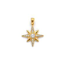 Load image into Gallery viewer, 14K Yellow Gold CZ North Star Pendant