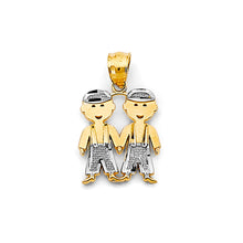 Load image into Gallery viewer, 14K Two Tone Gold Boy-Boy Pendant