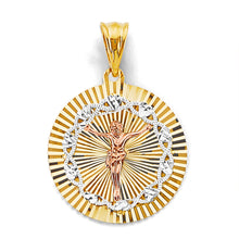 Load image into Gallery viewer, 14K Tri Color Gold Stamp Jesus Christ Pendant