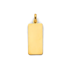14K Yellow Gold 8mm Engravable Plain Pendant