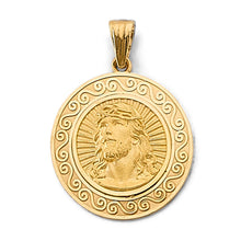 Load image into Gallery viewer, 14K Yellow Gold Round Jesus Pendant