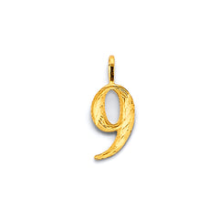 14K Yellow Gold DC 9 Number Pendant