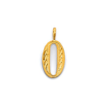 Load image into Gallery viewer, 14K Yellow Gold DC 0 Number Pendant