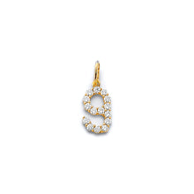 Load image into Gallery viewer, 14K Yellow Gold CZ 9 Number Pendant