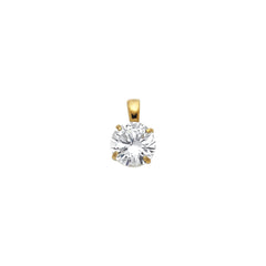 14K Yellow Gold CZ Round Basket Pendant