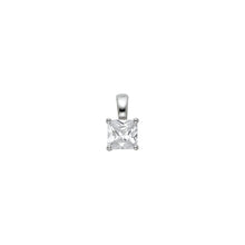 Load image into Gallery viewer, 14K White Gold Princess CZ Basket Pendant