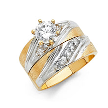 Load image into Gallery viewer, 14K Two Tone Gold 6mm CZ Ladies Wedding Ring-Wedding Band and Engagement Rings are Sold Seperately