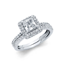 Load image into Gallery viewer, 14K White Gold 1.5mm CZ Princess Engagement Ring