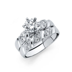 14K White Gold 4mm CZ Ladies Wedding Ring--Wedding Band and Engagement Rings are sold Separately