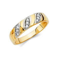 Load image into Gallery viewer, 14K Yellow Gold Men&#39;s CZ Wedding Band
