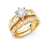 14K Yellow Gold CZ Engagement Ring