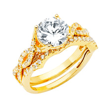 Load image into Gallery viewer, 14K Yellow Gold Round Ladies CZ Wedding Band--Wedding Band and Engagement Rings are sold Seperately
