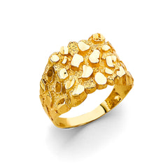 14K Yellow Gold Men's Nugget Ring