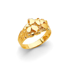 Load image into Gallery viewer, 14K Yellow Gold Thin Nugget Men&#39;s Ring