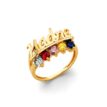 Load image into Gallery viewer, 14K Yellow Gold CZ 5 Stone Mother's Ring