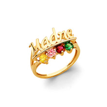 Load image into Gallery viewer, 14K Yellow Gold CZ 4 Stone Mother's Ring