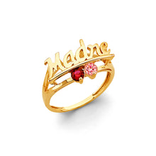 Load image into Gallery viewer, 14K Yellow Gold CZ 2 Stone Mother's Ring