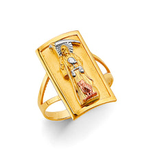 Load image into Gallery viewer, 14K Tri Color Gold Santa Muerte Men's Ring