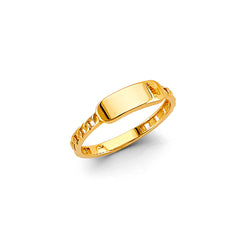 14K Yellow Gold Bar Ladies Ring