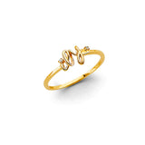14K Yellow Gold I L Y CZ Ring