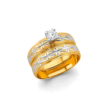 Load image into Gallery viewer, 14K Two Tone Gold CZ Ladies Wedding Ring--Wedding Band and Engagement Ring is sold Seperatly