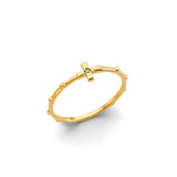 14K Yellow Gold Rosary CZ Ring