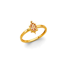 Load image into Gallery viewer, 14K Yellow Gold Turtle Babies CZ Ring