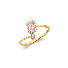 Load image into Gallery viewer, 14K Two Tone Gold Tourmaline CZ October Birth Stone Ring
