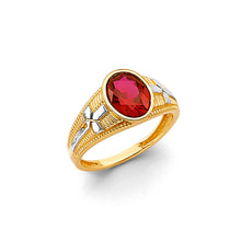 Load image into Gallery viewer, 14K Two Tone Gold Oval CZ Ring