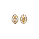 14K Yellow Gold Guadalupe Stud Earrings With Screw Back