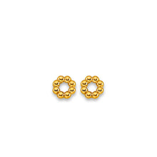 Load image into Gallery viewer, 14K Yellow Gold Round Hole Stud Earrings With Screw Back