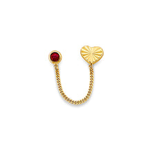 Load image into Gallery viewer, 14K Yellow Gold Heart CZ Crawler Stud Earrings With Screw Back