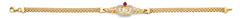 14K Two Tone Gold CZ 15 Years Crown Bracelet
