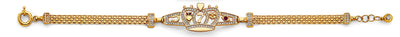 14K Tri Color Gold CZ Lucky ID Bracelet