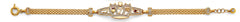 14K Tri Color Gold CZ Lucky ID Bracelet