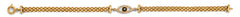14K Yellow Gold CZ Evil Eye Center Bracelet