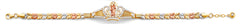 14K Tri Color Gold St Jude Crown ID CZ Bracelet