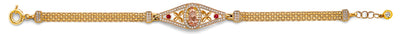 14K Tri Color Gold CZ  Guadalupe ID Bracelet