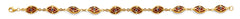 14K Yellow Gold Wave Red Evil Eye Bracelet