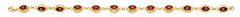 14K Yellow Gold Oval Red Evil Eye Bracelet
