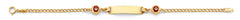 14K Yellow Gold Baby ID Bracelet With Evil Eye