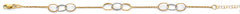 14K Two Tone Triple Together Oval Bracelet