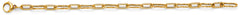 14K Yellow Gold Hollow Paperclip 1+1 Bracelet