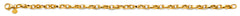 14K Yellow Gold Hollow Flat Tube Oval Rolo Bracelet