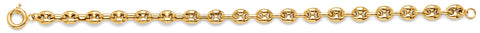 14K Yellow Gold Puffed Mariner Bracelet