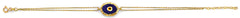14K Yellow Gold Fancy Blue Evil Eye Bracelet